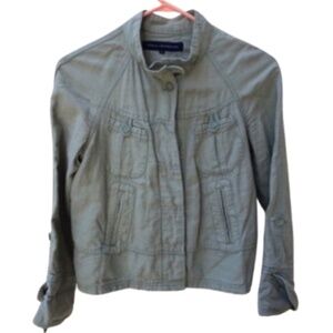 French Connection jacket girls kids long sleeved button down clay